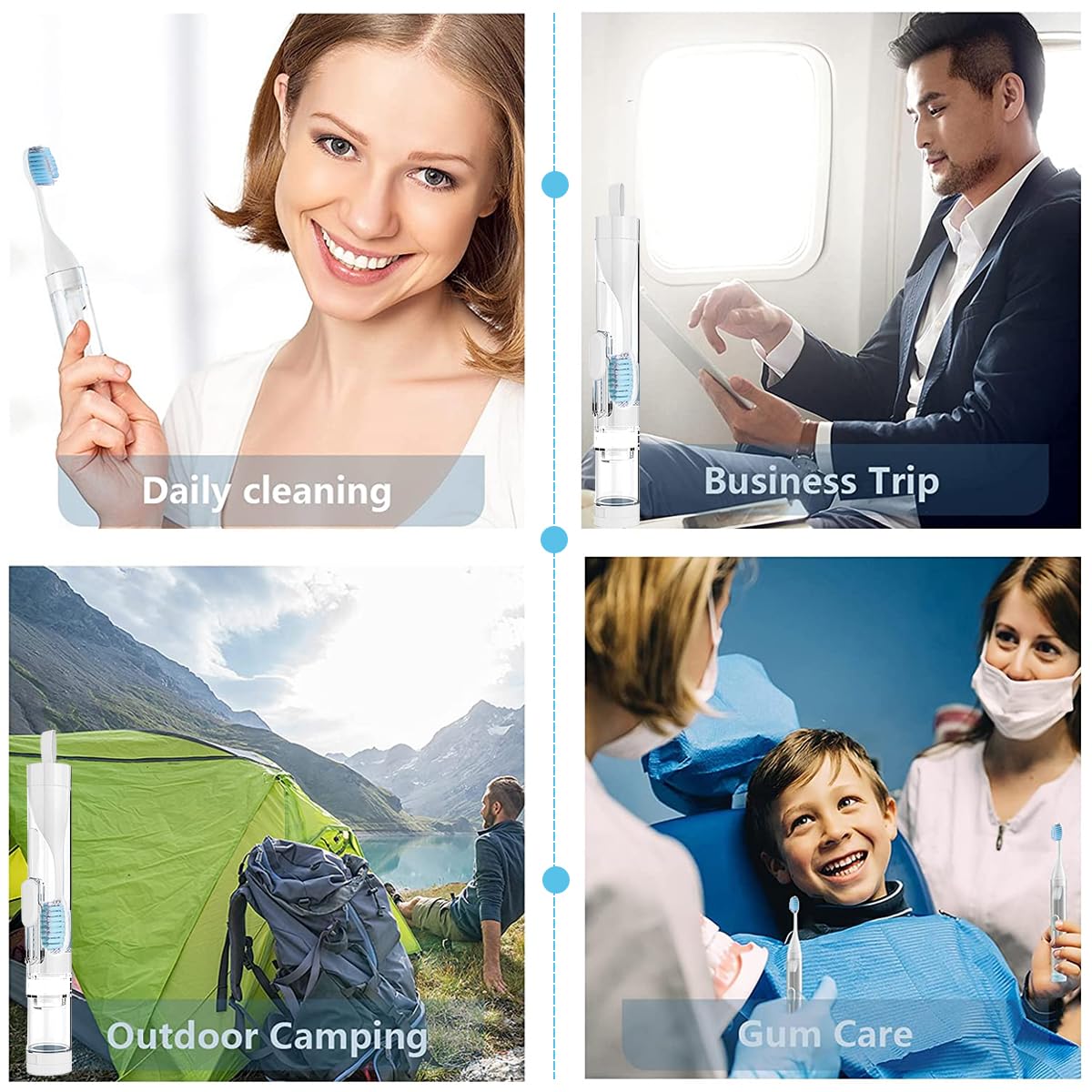 HANNEA Portable Travel Toothbrush, 3 in 1 with Travel Case and Extra Soft Bristles and Built-in Refillable Toothpaste Tube kit, Camping Travel Essential Accessories HANNEA Portable Travel Toothbrush, 3 in 1 with Travel Case and Extra Soft Bristles and Built-in Refillable Toothpaste Tube kit, Camping Travel Essential Accessories